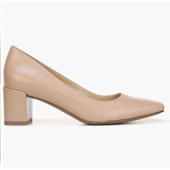 Naturalizer Size 8.5 M Karina Square Toe Block Heel Pumps Dressy Beige Womens - Picture 1 of 11
